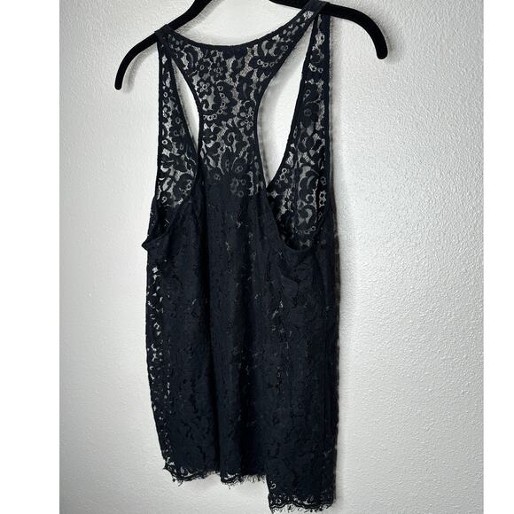 Joie Black Floral Lace Sleeveless Racerback Tank Top M - Picture 5 of 11